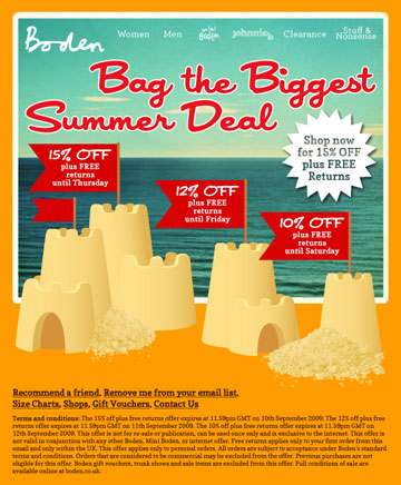 Boden first sandcastle email